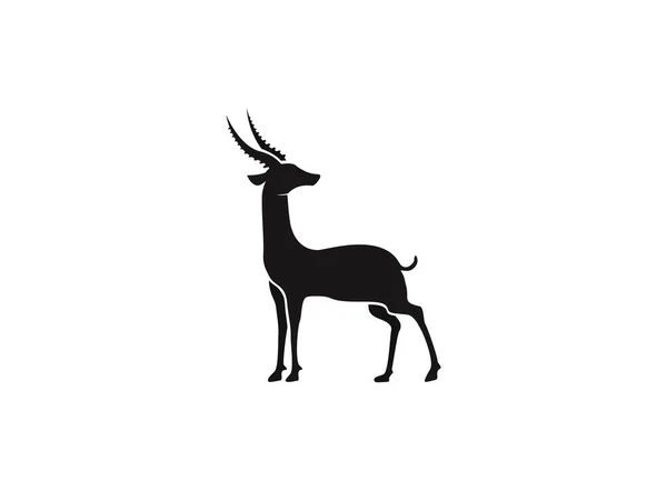 Gazelle Silhouette Antilope Nera Ghazal Vettore Stand Vista Laterale Illustrazione — Foto Stock