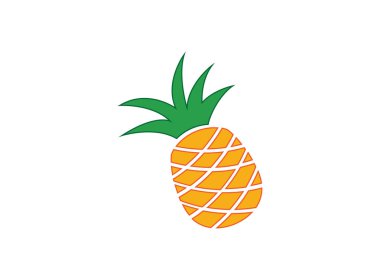 Ananas ananasları, logo tasarımı için taze meyve, beyaz arkaplanda çizimler.