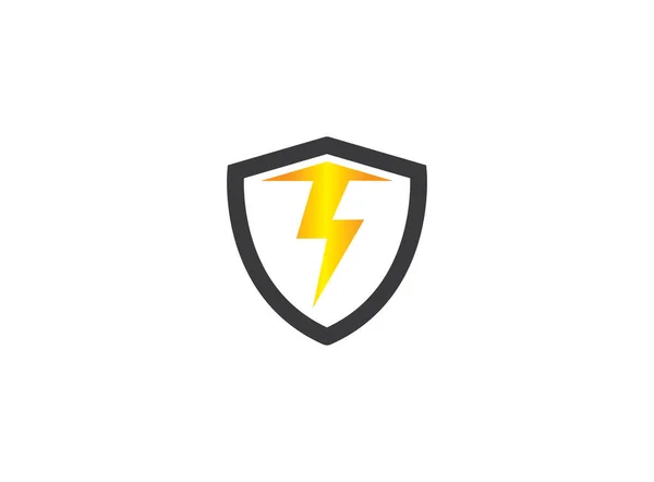 Электрическая Стрелка Внутри Поля Дизайна Логотипа Иллюстрация Значка Энергетической Безопасности — стоковое фото