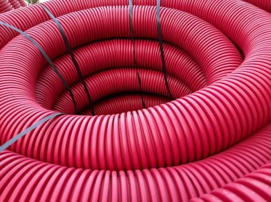 Kırmızı telekomünikasyon kıvrımlı kablo kaplama borusu