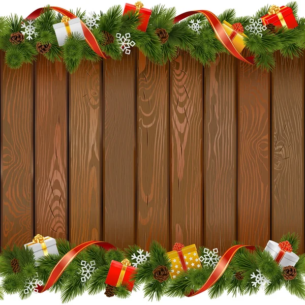 Consiglio di Natale senza cuciture vettoriale con regali — Vettoriale Stock