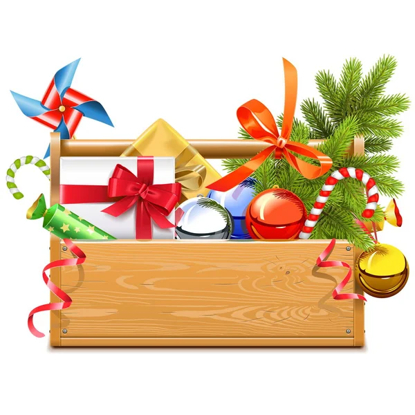 Cassetta degli attrezzi di Natale vettoriale — Vettoriale Stock