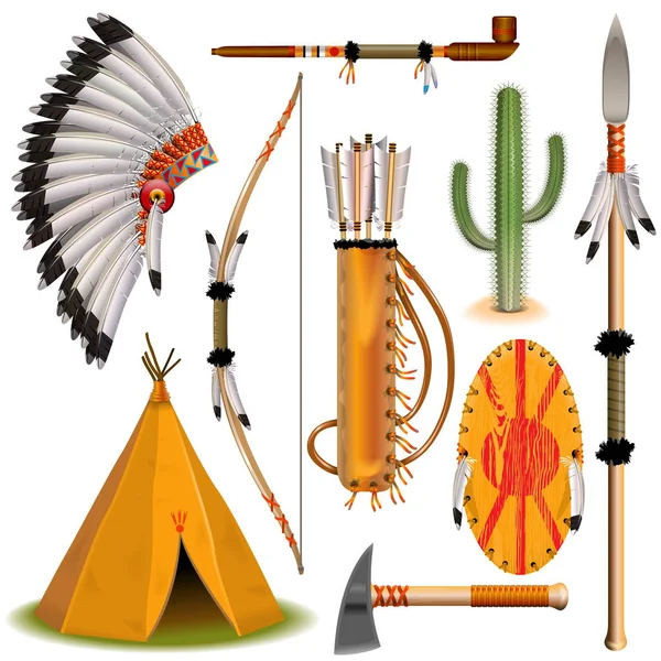 Vector iconos indios — Vector de stock