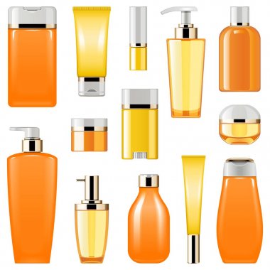 8 vektör kozmetik ambalaj Icons Set