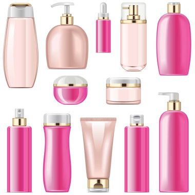 11 vektör kozmetik ambalaj Icons Set