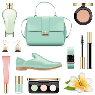 5 vektör moda aksesuarları ayarlayın