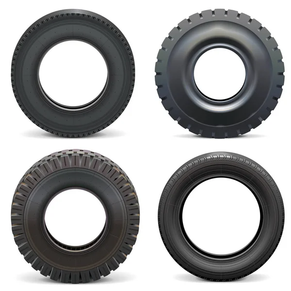 Vector Rubber Tires — Stock Vector