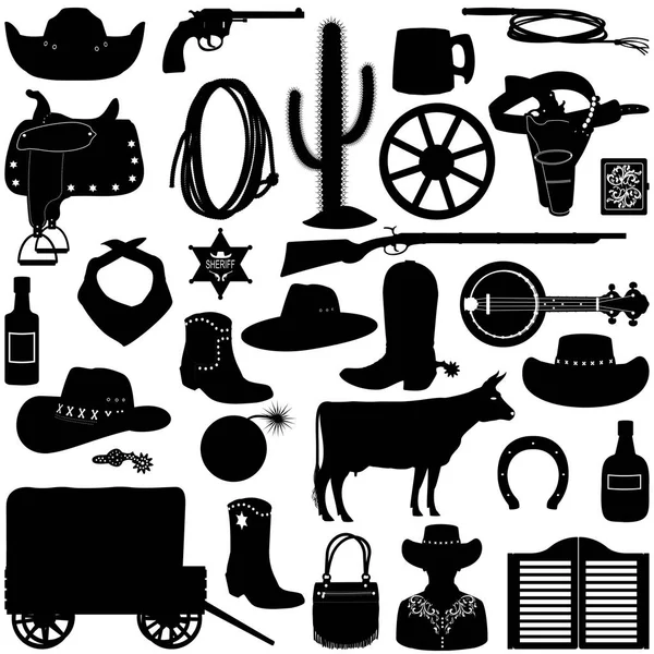 Vector Cowboy pictogrammen — Stockvector