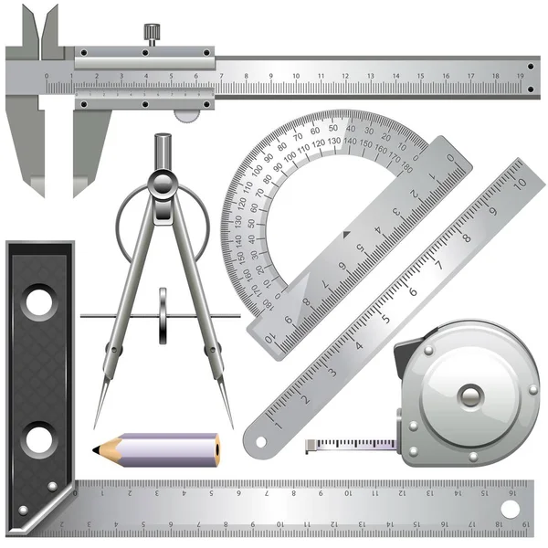 Vector Measuring Tools — Stock Vector