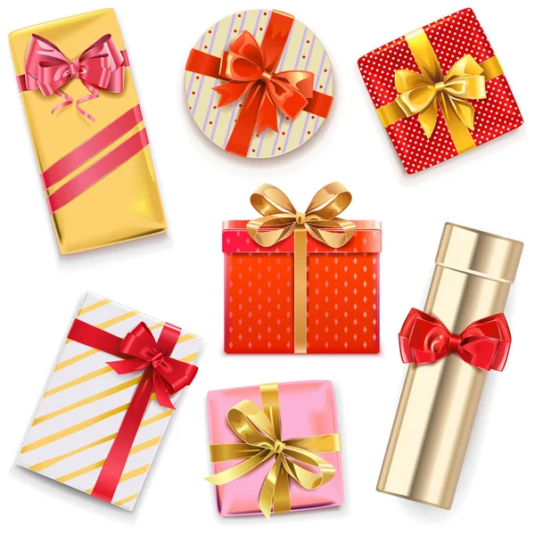 Vector Glossy Gift Boxes — Stock Vector