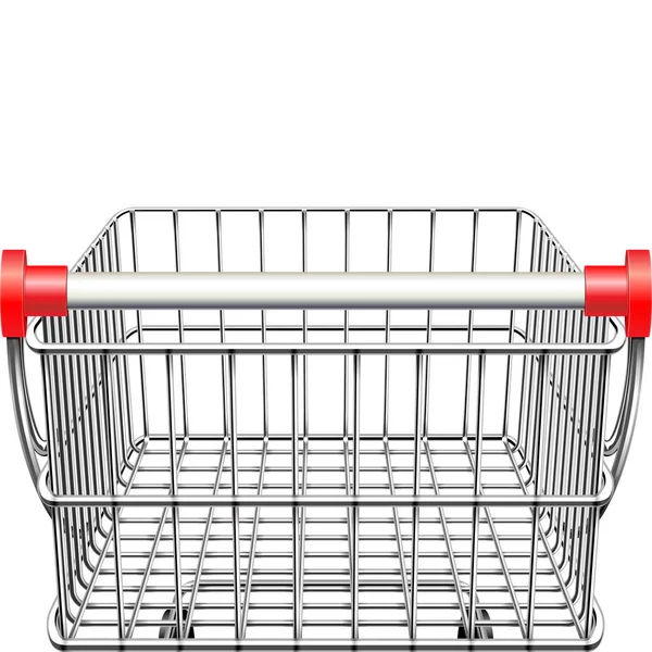 Vector Supermarket Cart Rear View — Stock Vector