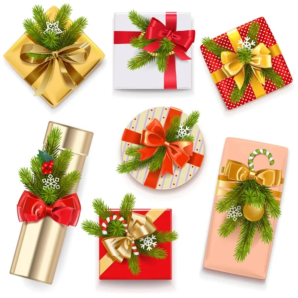 Boîtes cadeaux de Noël vectorielles — Image vectorielle