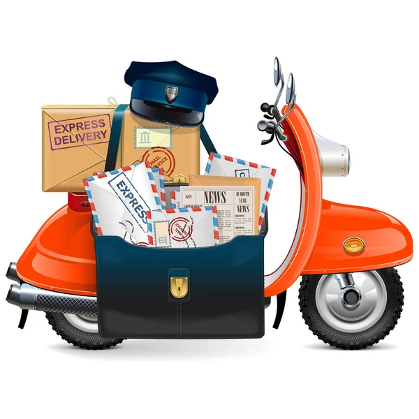 Scooter postal vectoriel — Image vectorielle