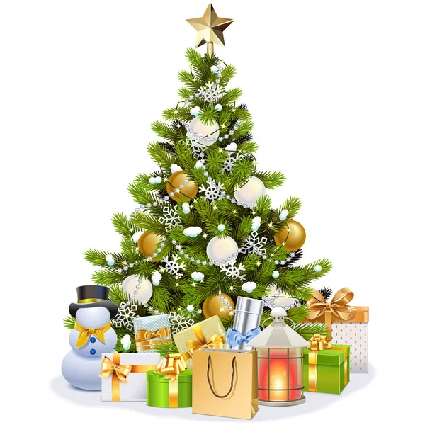 Vector Snowy Christmas Tree — Stock Vector