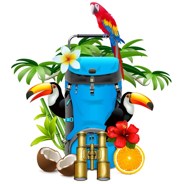 Conceito de viagem tropical vetorial — Vetor de Stock