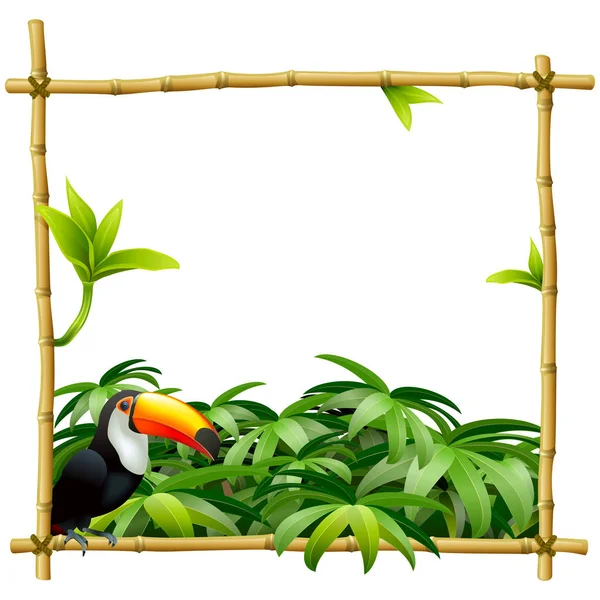 Vektorový bambusový tropický rám — Stockový vektor