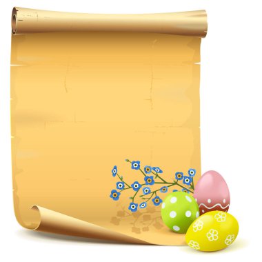 Paskalya Kağıdı Vektörü beyaz arkaplanda izole edildi