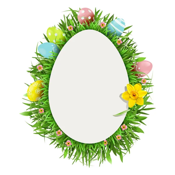 Vektorové Velikonoční Přání Narcissus Izolované Bílém Pozadí — Stockový vektor