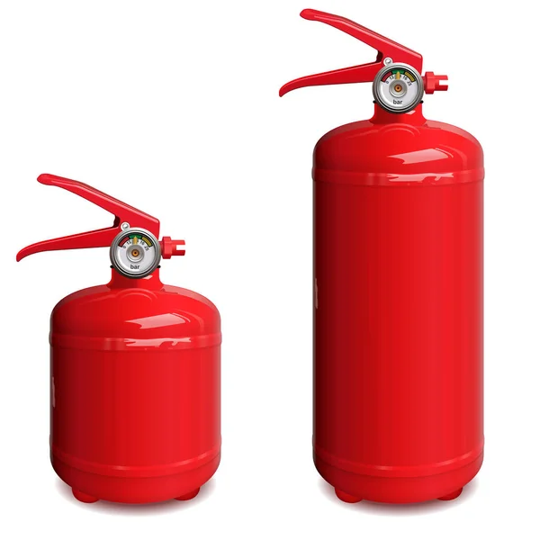 Vector Red Fire Extinguisher Aislado Sobre Fondo Blanco — Vector de stock