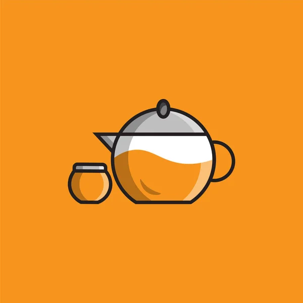 Taza de té y el vaso — Vector de stock