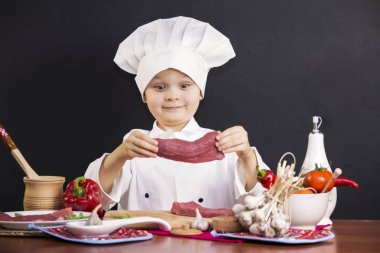 biftek pişmiş çocuk Şef