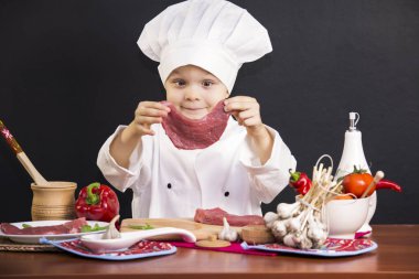 biftek pişmiş çocuk Şef