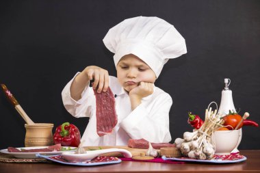 biftek pişmiş çocuk Şef