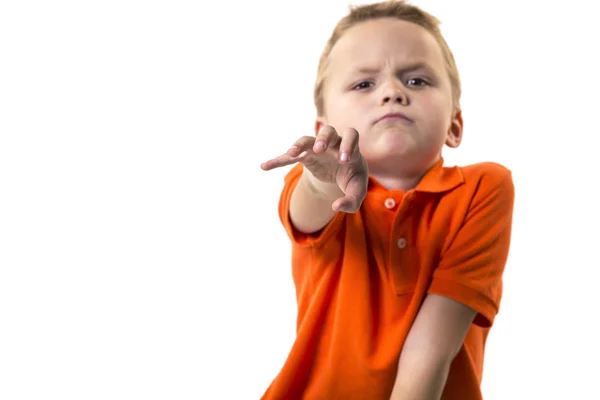 Divertente ragazzo mostra emozioni — Foto Stock