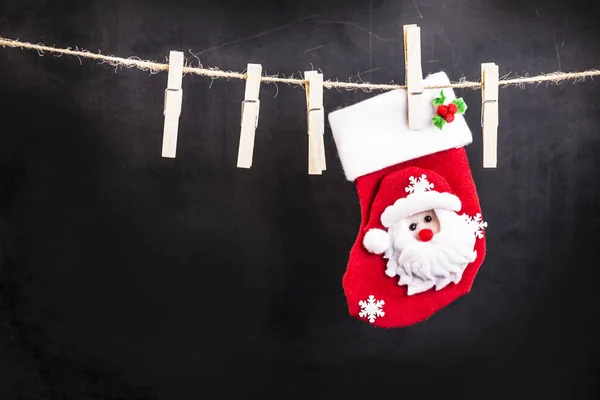 Noel Baba Çorap asmak — Stok fotoğraf