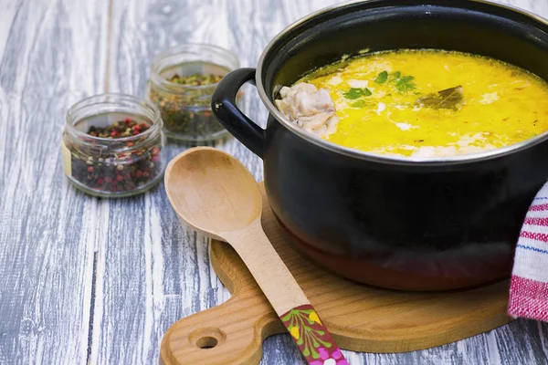 Cheese Soup Chicken Broth Seasoning — Stock Photo, Image