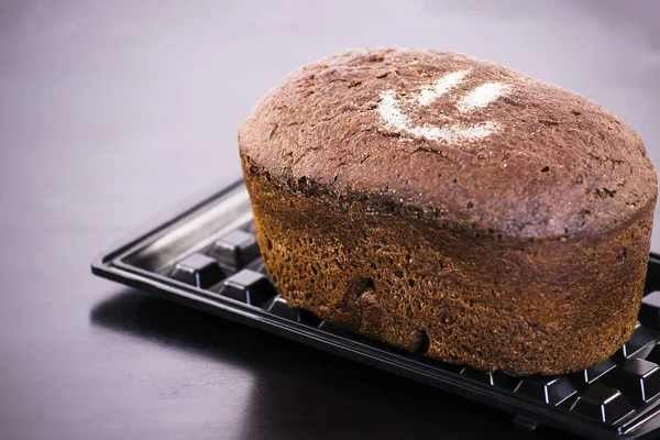 Black Bread Wholemeal Flour Smile — Stock Photo, Image