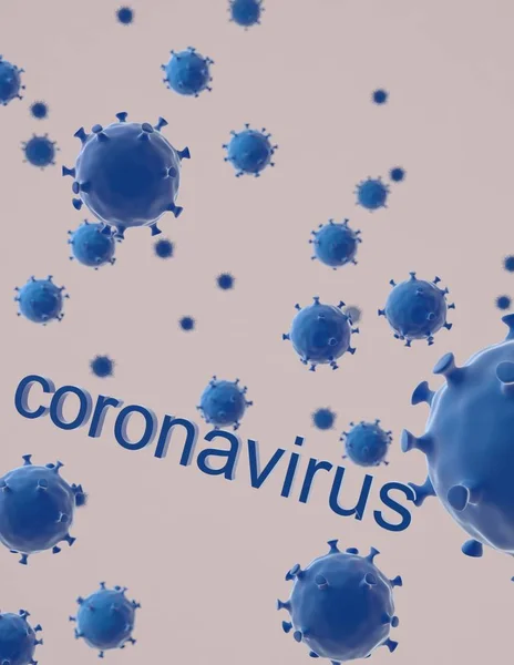 Coronavirus en baground blanco, 3d render . — Foto de Stock