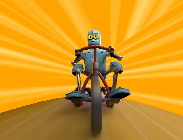 Jet motorlu çocuk motorlu robot, hızlı hızlı konsept, 3D render.