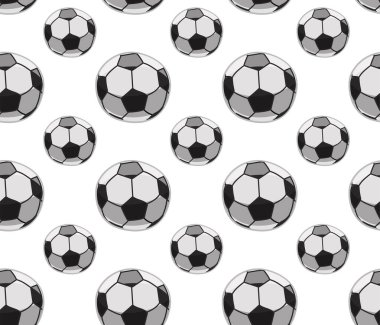 Beyaz arka plan üzerinde futbol topları ile Seamless Modeli