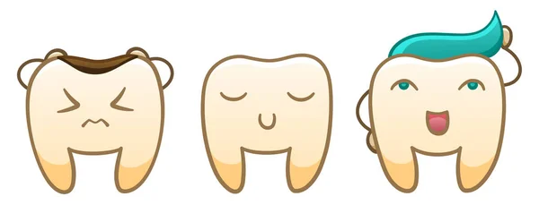 Dentes de desenhos animados definidos para o Dia Internacional do Dentista —  Vetores de Stock