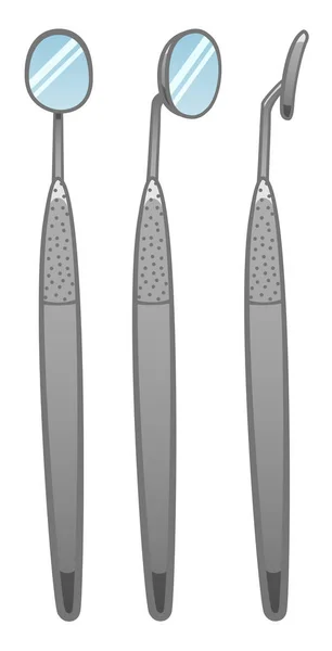 Espejos bucales para dentista desde diferentes ángulos sobre fondo blanco — Archivo Imágenes Vectoriales