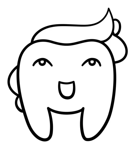 Картон посміхається зубам у чорному стилі на Міжнародний день стоматолога. — стоковий вектор