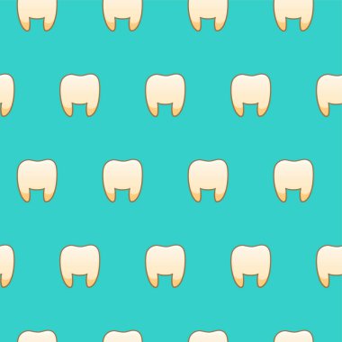 Uluslararası Diş Hekimleri Günü için turkuaz arka planda dişsiz desen