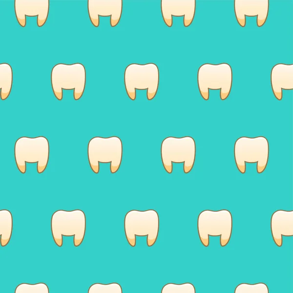 Teeth seamless pattern on turquoise background for International Dentist Day — Stock Vector