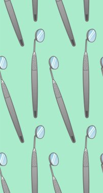 Yeşil arka planda kusursuz diş hekimi aynaları