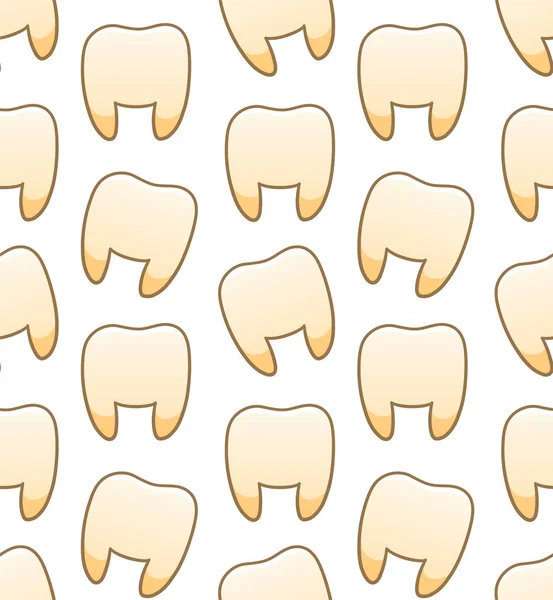 Dentes sem costura padrão no fundo branco para o Dia Internacional do Dentista — Vetor de Stock