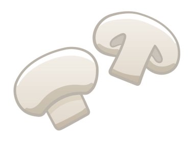 Cartoon style isolated champignon on white background