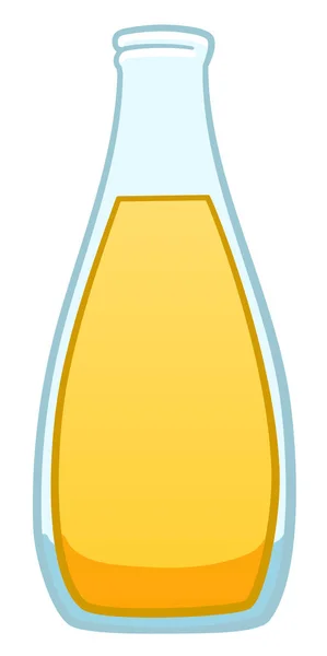 Botella de vidrio estilo dibujos animados de aceite de semilla sobre fondo blanco — Vector de stock