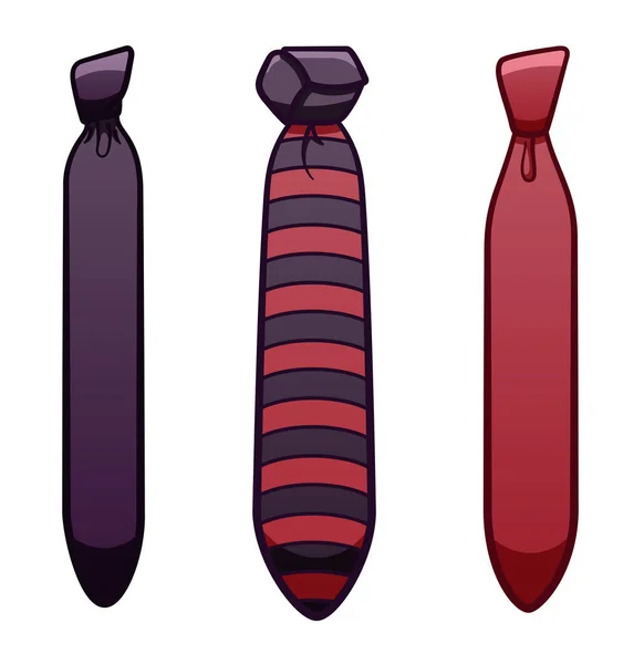 Trois cravates violettes sur fond blanc — Image vectorielle