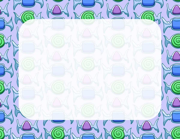 Blanc Rectangle Transparent Copier Espace Sur Les Bonbons Motif Dans — Image vectorielle