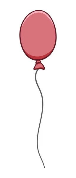 Çizgi film tarzı kırmızı balon izole edilmiş. 1 Nisan şakası. Beyaz arkaplan, vektör.