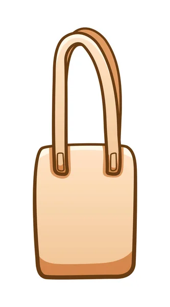 Ilustración Aislada Ecobag Textil Beige Fondo Blanco Vector — Vector de stock