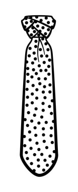 Siyah çizgilerle benek desenli Eldredge kravat izole bir illüstrasyon. Beyaz arkaplan, vektör.