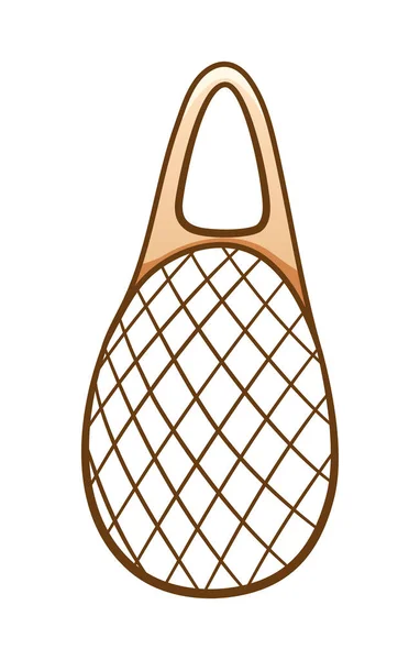 Illustration Isolée Maille Textile Beige Écobag Fond Blanc Vecteur — Image vectorielle