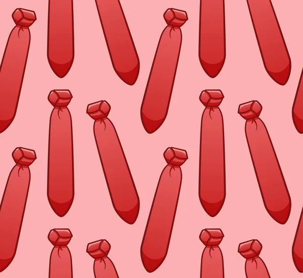 Rode Stropdassen Naadloos Patroon Decoratie Voor Wenskaart Wikkelaar Textiel Roze — Stockvector